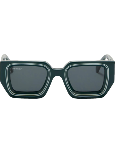 Off-white Square-frame Tinted Sunglasses In Dark Green
