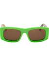 Off-white Lucio Logo-print Sunglasses In Braun