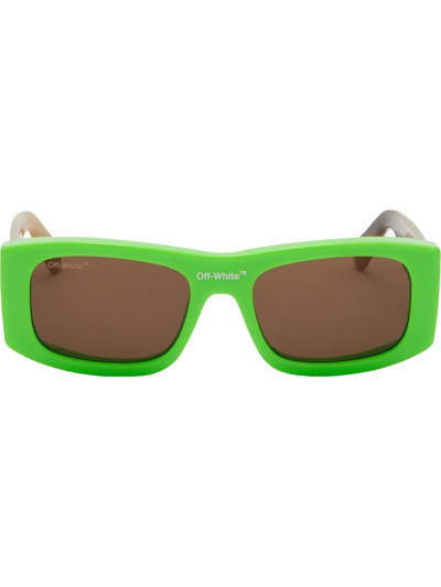 Off-white Lucio Logo-print Sunglasses In 5964 Green