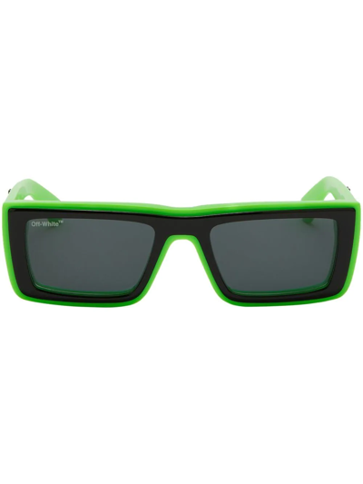 Off-white Jacob Square-frame Acetate Sunglasses In Green Grey