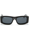 Off-white Lucio Rectangular-frame Sunglasses In Grau