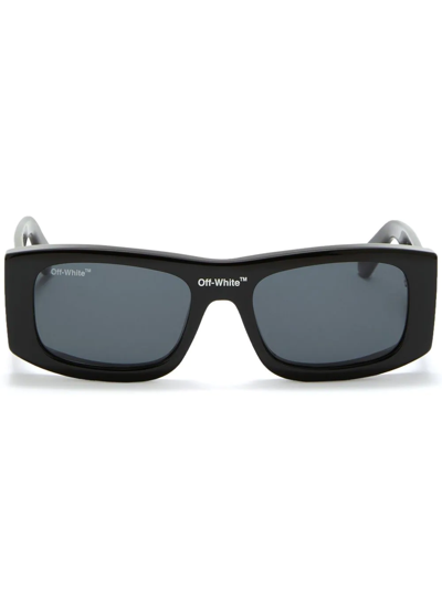 Off-white Lucio Rectangular-frame Sunglasses In 1007 Black Dark G