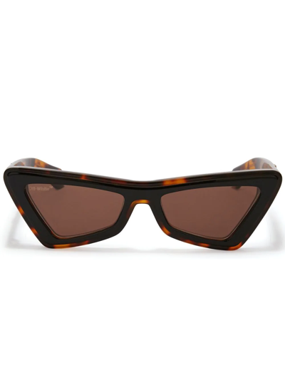 Off-white Artemisia Cat-eye Acetate Sunglasses In Brown