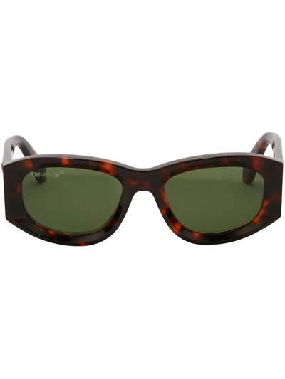 Off-white Joan Square-frame Sunglasses In Havana Green