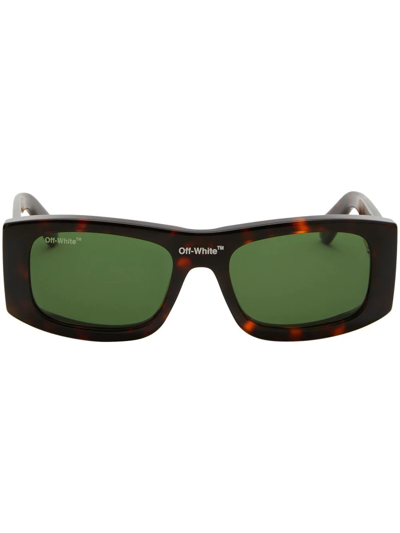 Off-white Lucio Rectangular-frame Sunglasses In Green