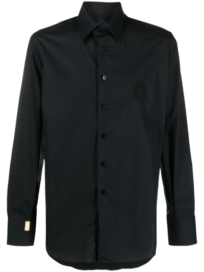 Billionaire Silver Cut Long-sleeved Shirt In Schwarz