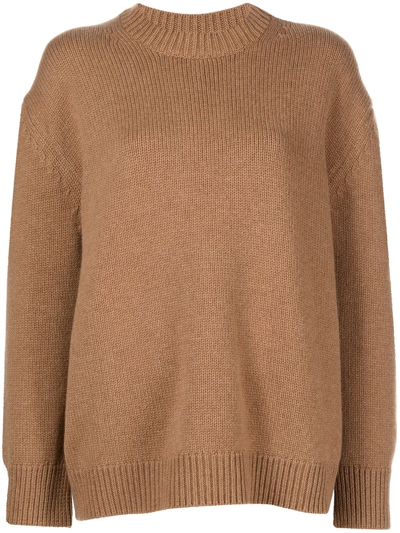 Anine Bing Rosie Mock-neck Cashmere Jumper In Brown