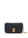 Burberry Lola Mini Quilted Leather Crossbody In Black