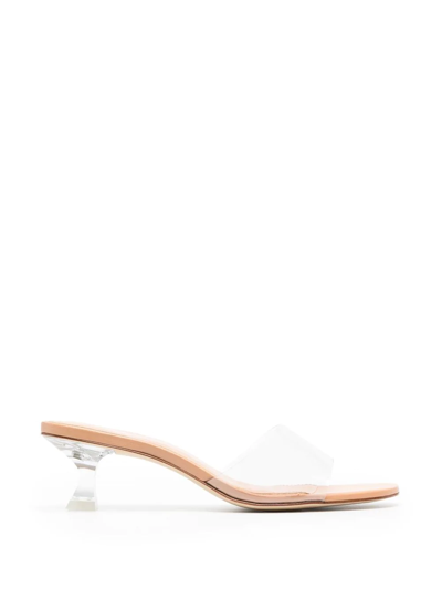 Larroude The Vivi Mule – Vinyl & Beige In Beige