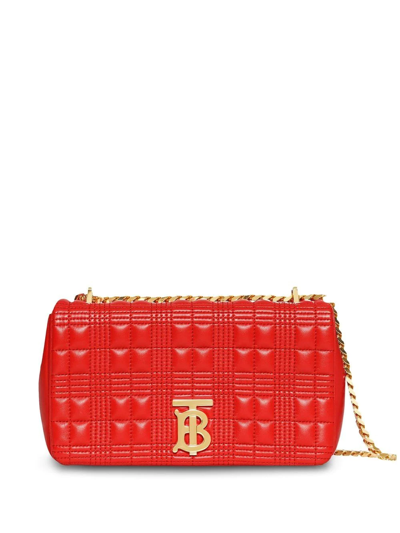 Burberry Lola Quilted Cross-body Bag In Red