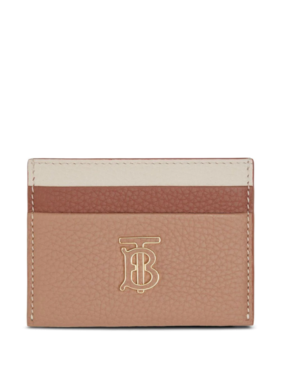 Burberry Tb Tri-tone Card Case In Camel Abeige Warm Tan