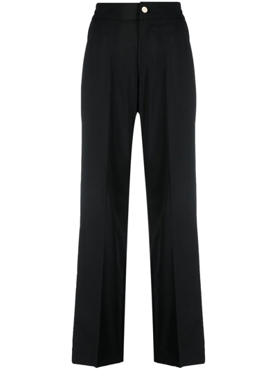 Alysi Wool And Lyocell Trousers In Schwarz