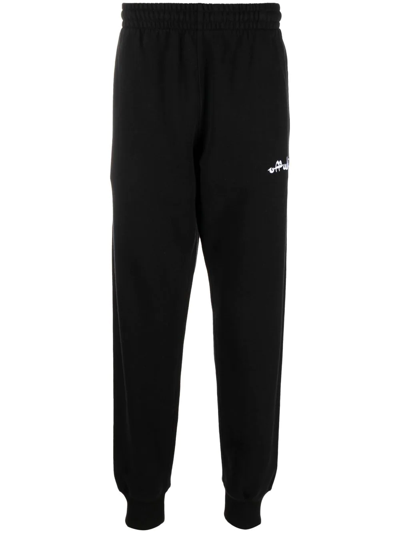 Off-white Logo-embroidered Track Pants In Black