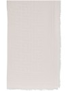 Balmain Fringed Logo-pattern Scarf In Neutrals