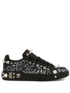 DOLCE & GABBANA PORTOFINO SPIKE-STUD LOW-TOP SNEAKERS