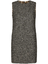 Dolce & Gabbana Tweed Sleeveless Shift Dress In Multicolor