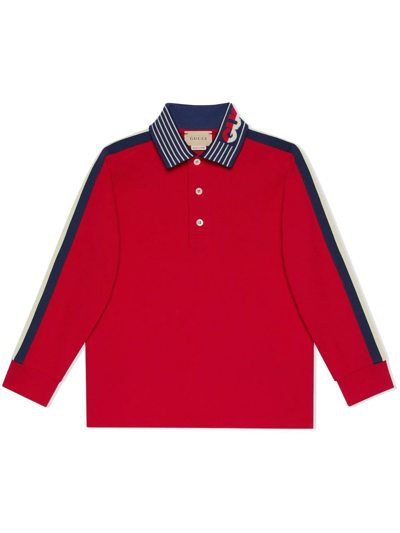 Gucci Kids' 长袖polo衫 In Red