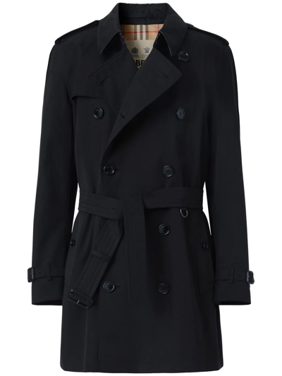 Burberry The Short Kensington Heritage Trench Coat In Midnight