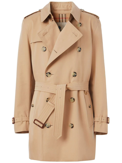 Burberry Short Kensington Heritage Trench Coat In Neutrals