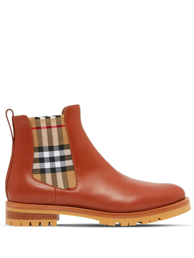 Burberry Vintage Check Chelsea Boots In Light Tan ModeSens