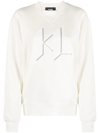 Karl Lagerfeld Logo-print Crew-neck Sweatshirt In Weiss