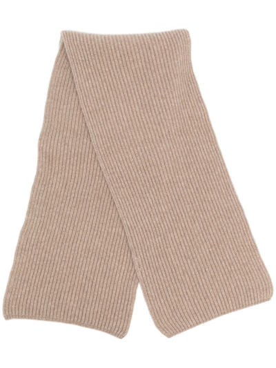 Malo Ribbed Cashmere Scarf In Nude