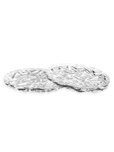 Orrefors Carat 2-piece Glass Coaster Set In Clear