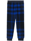 Burberry Checked Elasticated-waist Jogging Pants In Blue