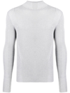 DION LEE REFLECTIVE RIBBED-KNIT JUMPER