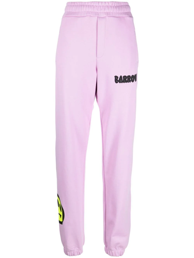 Barrow Logo印花锥形运动裤 In Pink
