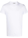 Jil Sander V-neck Cotton T-shirt In Weiss