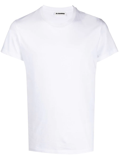 Jil Sander V-neck Cotton T-shirt In White