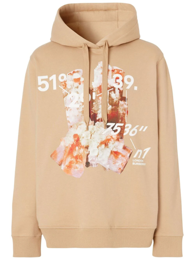 Burberry Crystal And Coordinates Hoodie In Nude