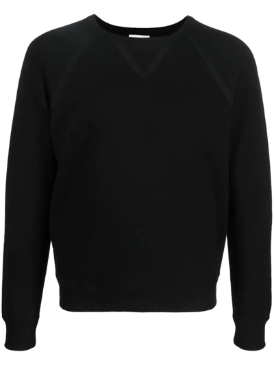 Saint Laurent Crew-neck Raglan-sleeve Sweatshirt In Schwarz