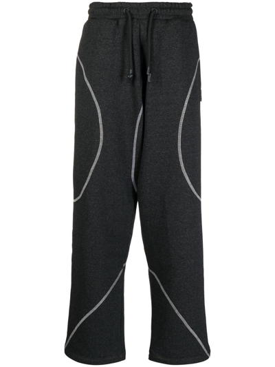 Saul Nash Grey Overlock Stitch Lounge Trousers In Dark Grey Marl