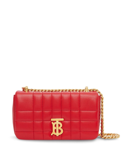 Burberry Lola Small Quilted Leather Shoulder Bag In Bright Red