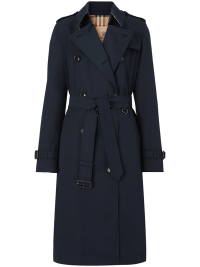 Burberry The Long Kensington Heritage Trench Coat In Blau