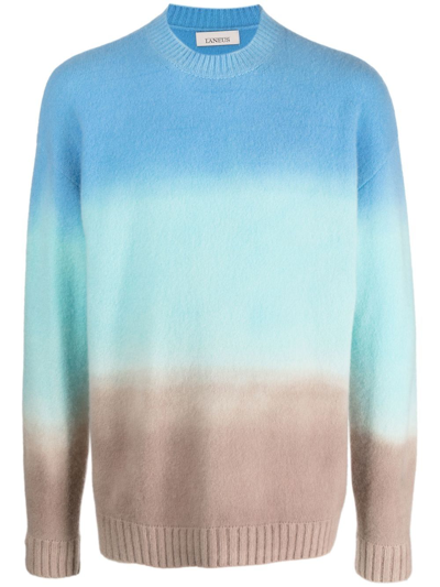 Laneus Tie Dye Cashmere And Silk Blend Sweater In Multi
