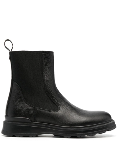 Woolrich Leather Chelsea Boots In Black