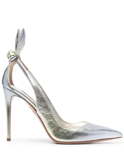 Aquazzura Metallic-effect 110mm Pumps In Metallisch