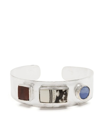 Nick Fouquet Logo Cuff Bracelet In Silber