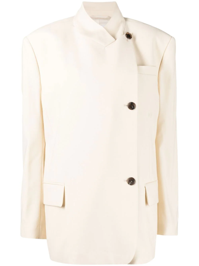 Pushbutton Button-up Jacket In Weiss