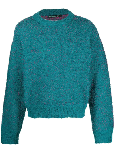 Andersson Bell Raised-stitch Detail Jumper In Blue