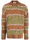 Andersson Bell Multi-coloured Striped Crew Neck Sweater In Orange