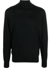 Aspesi Turtleneck Wool Jumper In Schwarz