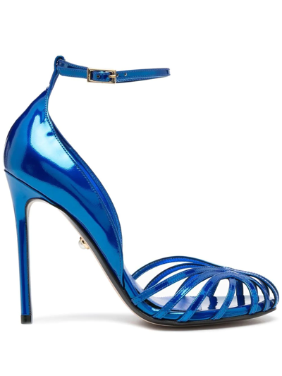 Alevì Elsa Rain Vegas Caged Ankle-strap Pumps In Blue