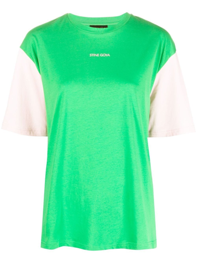 Stine Goya Green & Pink Margila T-shirt In 1038 Colour Block