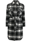 Woolrich Gentry Long Overshirt Knitted Jacket Nero-bianco  Woman In Black