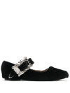 TOGA SILVER-BUCKLE-BALLET-FLATS
