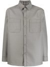 Fendi Giubbotto Houndstooth Reversible Shirt Jacket In Multicolore